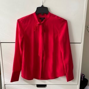 J. crew red silk blouse